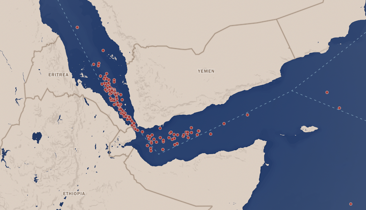 Crisis Group visual explainer title card: The Houthis' Red Sea Attacks Explained